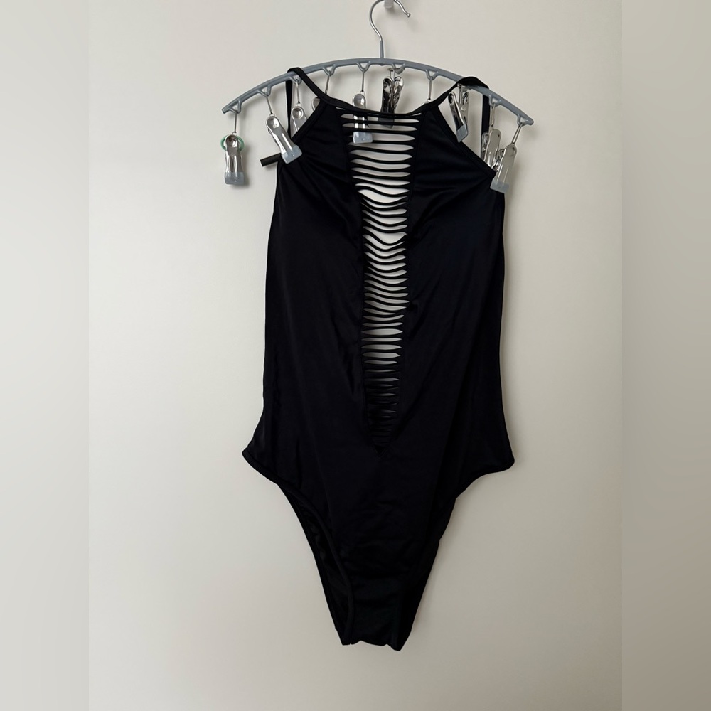 Victorias Secret Black one piece strappy bathing suit